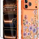 iPhone 17 Pro Max Case with Screen Protector [Full Camera Protection] Flower Pattern Design,Clear Soft Shockproof Floral Phone Cover for Women Girls 2025 6.9"