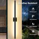 BesLowe 2-Pack 46.88inch Long Outdoor Wall Lights, Modern LED Exterior Lighting Fixtures Wall Mount, Waterproof Porch Lights Outdoor Wall Sconces, Black Outside Lights for House Front Door Garage