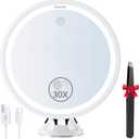 Auxmir 30X Magnifying Mirror with Light, Makeup Mirror with 3 Color Lights, 8 Rechargeable Vanity Mirror with Power Suction Cup, 360 Swivel, Touch Dimmable Mirrors with Tweezer for Home Travel