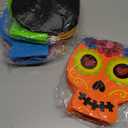 6 Pack Halloween Felt Buckets 9.8'' Height Day of the Dead Candy Buckets with Handle Skull Goodie Bags for Treat Halloween Mexican Party Dia De Los Muertos Decorations(Colorful Style)