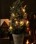 Lighted Festive Christmas Ornament Garland