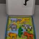 POPULAR PLAYTHINGS Magnetic Animals for Toddlers 1-3, Mini Mix or Match Animal Toys, Set of 7 Gift for Kids - Jungle Animals with Pop-up Playmat