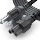 3 Prong AC Laptop Power Cord 5Ft Universal Power Cable | 125V | for Dell HP LG Lenovo Asus Acer Toshiba Sony Laptops/Notebooks, Monitors, Printers, Scanners NEMA 5-15P to C5 Power Cable