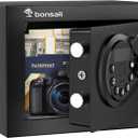 Bonsaii Safe Box with Electronic Keypad, Steel Security Lock Box with Key, 0.23 Cubic Feet, 9.06" W x 6.69" D x 6.69" H, Small Hidden Safe for Cash Jewelry