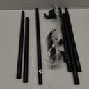 ENJOYBASICS No Drill Curtain Rods for Window 48 to 84 Inches, 5/8 Inch Diameter Renter Friendly Drapery Rod with Adhesive Brackets without Drilling, Adjustable from 27 to 90 Inches, Black