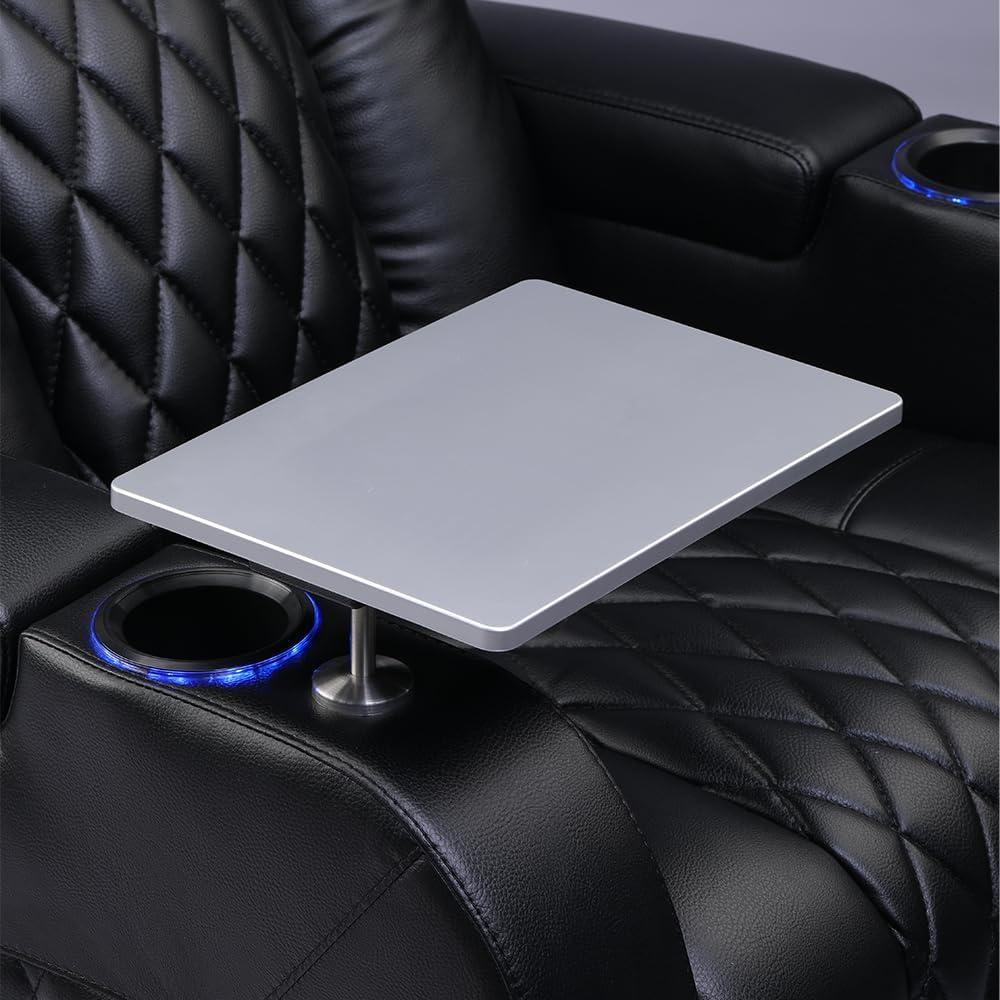 Weilianda Home Theater Seating Series Swivel Tray Table for Wei lianda Home Theater Seat Sliver (Grey)
