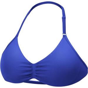 YEOREO SoftHue Impact Strappy Halter Bra for Sports Women Workout Padded Gym Yoga Bra (Blue, M)