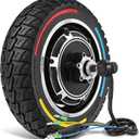 48V 500W Hub Moter with Solid Off-road Tire, Fit for KUGOO M4 /M4 Pro Electric Scooter, 10 Inch 10x2.5-6.1 Tubeless Tire, Wear-resistant Puncture-proof