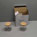 Suclain 2 Pcs Christmas Icon Glass Jars with Lids - Gingerbread Man Icon Candy Storage Jar Decorative Cookies, Sugar, Spices, Airtight Food Canister for Kitchen Christmas Party Table Home Decoration