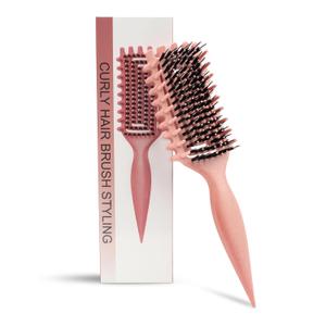 Curly Hair Brush Defining, Vented Curl Defining Brush for Effortlessly Detangling Shaping and Styling Women's Men's Curls on All Wet or Dry Hair Types, Reduces Frizz (Beige)