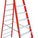 Louisville Ladder 10-Foot Fiberglass Pro Platform Ladder with Extended Rail, 300-Pound Capacity, Type IA, FXP1710