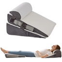 3Pcs Wedge Pillow Set for After Surgery,Acid Reflux Relief, Adjustable Bed Wedge Pillows for Sleeping,Anti Snore, Memory Foam Triangle Pillow for Back&Neck&Shoulder Pain Relief, White&Grey