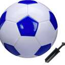 SPDTECH Soccer Ball Size 5 White Blue Outdoor and Indoor School Sports Activity Anti-Explosion Classic Design Suitable for Adults Youth Kids Toddler Boy Gift Training Practice