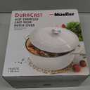 Mueller Cast Iron Dutch Oven Pot with Lid, 6 Quart Enameled, Dual Handles, Stainless Steel Knob, Stew & Induction Pot - For Braising, Roasting, Baking, Cast Iron Bread Pan with Lid, White