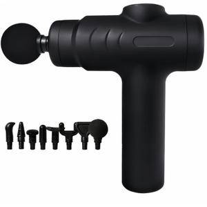 Massage Gun Deep Tissue, Percussion Massager for Back and Neck with 5 Speeds, Cordless Muscle Massager for Pain Relief with 8 Heads, Type-C Charging, Travel Size, Best Gifts