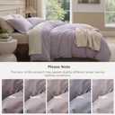 Bedsure 100% Washed Cotton Duvet Cover King Size - Lavender Minimalist Bedding Set Linen Like - PureWoven Plain Simple & Soft Comforter Cover for All Seasons (Lavender, King, 104"x90")