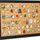 tutata Enamel Pin Display Board, 16'' x 12'' Pin Display Frame, Lapel Pin Holder, Wall Mounted Cork Board for Brooch Pin Storage
