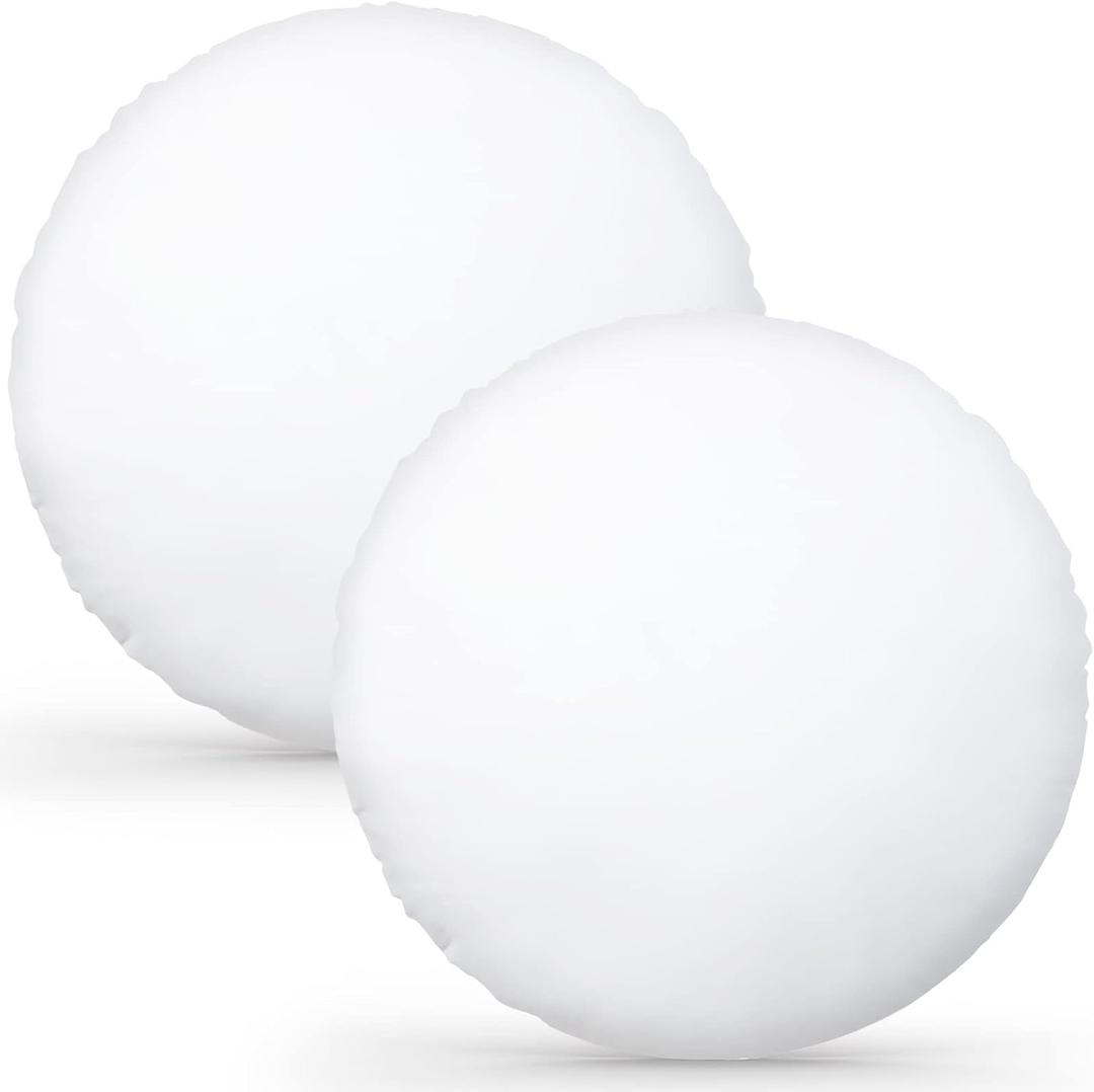 Roowest 2 Pack Large Round Pillow Insert Diameter Cozy Oversized Cushion Insert Decorative for Sofa Couch Decor Seating Cushion Floor Meditation Pillow Replacement(18 Inch,White)