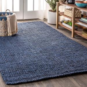 JONATHAN Y Pata Hand Woven Chunky Jute Navy Indoor Area Rug, 8x10, Bohemian, Rustic, Cottage, Easy-Cleaning for Living Room, Bedroom, Kitchen, Non-Shedding