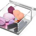 OfficeGoods Acrylic Desk Organizer w/Silver Base  Functional & Elegant Odds & Ends Box for Display or Storage  Perfect for Home or Office, Kitchen, Bathroom Vanity, Curio Display - Large