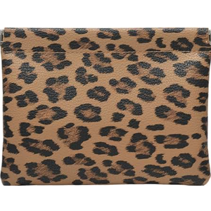 BAGSMART Small Makeup Bag for Women with Slip-in Pocket, Leopard