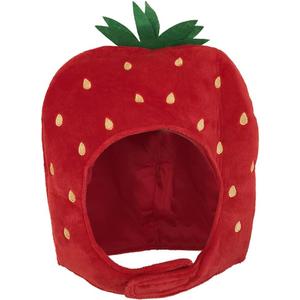 PURFANREE Women Cute Red Plush Strawberry Hat Headband Cap Photo Props Funny Props Soft Novelty Dress Up Party Events Costume