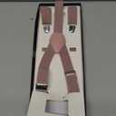 Mens' Boys' Suspenders and Bow Tie Set Adjustable Elastic (L: 39'' (about 8-15 yrs), Blush Pink)