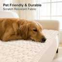 Smiry Couch Covers for Dogs Washable, Non Slip Fuzzy Pet Couch Covers for Sofa, Soft Thick Sofa Slipcovers Furniture Protector Pet Friendly (Cream, 27.6" x 70.9")
