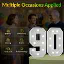 2.3FT 90 Marquee Numbers, 90 Light up Numbers for 90th Birthday Decorations Party Anniversary Backdrop