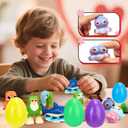 24 Pack Easter Egg Fillers with Squishy Toys, Easter Eggs Filled Squishy Toys, Easter Basket Stuffers, Classroom Prizes for Easter Egg Hunts, Party Favors, Kids (Green)