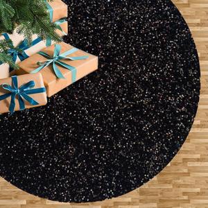 FUHSY Black Christmas Tree Skirt 21 Inch Sequin Tree Skirt Velvet Tree Skirts Small Tree Cover Mat Thick Fabric Tree Cover Skirt Pencil Xmas Skirt Tree Shimmer Halloween Tree Skirts for Home Ornaments