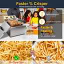 Festa Essential 13.6QT Electric Deep Fryer with 6L(6.5QT)Frying Basket&Lid,1750W Stainless Steel Commercial Countertop Single Tank Oil Fryers with Temperature Control&Timer for Home Kitchen Restaurant