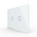 LIVOLO Touch Electrical Light Switch Luxury Tempered Glass Panel Lamp Switch with Led Indicator,No Neutral Required,2 Circles 1 Way,White