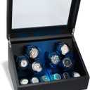 Watch Winder for Automatic Watches, Automatic Watches with Watches Storages, Automatic Watch Winder with Blue Backlight and Foam Pad, 4 Rotation Modes Rotating Watch Box