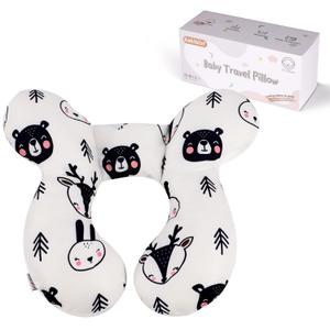 KAKIBLIN Baby Travel Pillow, Baby Pillow for Head and Neck, Upgraded Baby Support Pillow, Baby Neck Pillows for Car Seat,Pushchair,Travel(Bear)