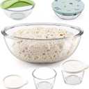Physkoa 6.3 Qt Glass Sourdough Bowl Kit & 2 Pack 8oz Prep Bowls with Lid, Complete All-in-One Kitchen Prep Set