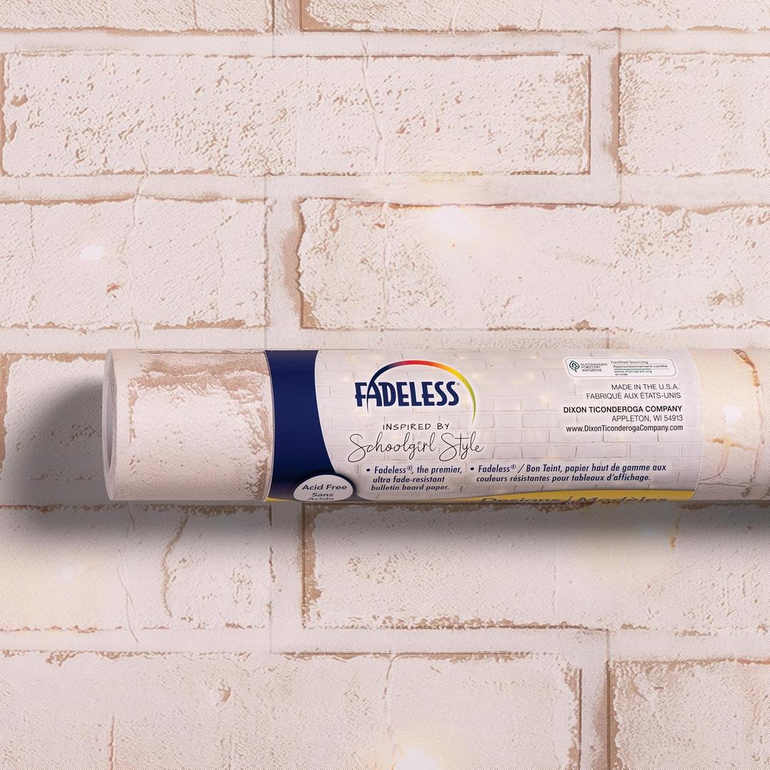 Fadeless Schoolgirl Style Bulletin Board Paper, Cozy Vibes, 47.25" x 50', 1 Roll