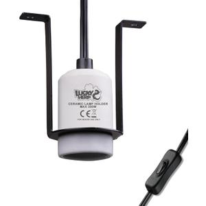 LUCKY HERP Reptile Ceramic Heat Lamp Holder, 1 Pack 300W Pet Heater Bracket (no Bulb Included), Heat Lamp Holder for Amphibians Terrariums Lizards Tortoise