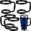 Skylety 4 Pcs Tumbler Handles for 30 oz Tumbler Holder, Anti-slip Travel Cups Holders Portable Spill Proof Mug Handle for Outdoor Indoor Home Travel Accessories, Black