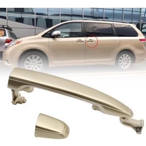 FZJDSD Rear Left or Right Sliding Gold Door Handle Compatible with Toyota Sienna 2004-2010 Replace 69213-08020 69227-08040