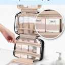 BAGSMART Toiletry Bag Hanging Travel Makeup Organizer with TSA Approved Transparent Cosmetic Bag Makeup Bag for Full Sized Toiletries, Large-Blck