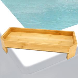 Hot Tub Tray with Anti-Slip Backing,Bamboo Luxury Square Bathtub Countertop Rack Edge Table for Drinks & Essentials,Waterproof Hot Bathtubs Shelf Organizer Indoor Outdoor Use,Bathroom Accessories