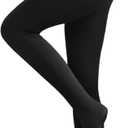 RubyRunk Fleece Lined Tights for Women, Warm Pantyhose leggings Women, Thermal Opaque Tights for Winter (Black)