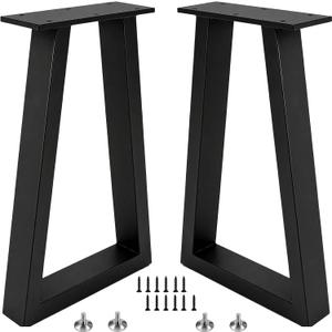 20" Metal Coffee Table Legs Black Bench Legs Heavy Duty Set of 2, 20 IN