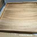 Gurfuy Square Wood Ottoman Serving Tray 24" - Rustic Wooden Table Tray for Farmhouse Decorative Oversized Coffee Table Trays Living Room Kitchen Counter Breakfast Nature