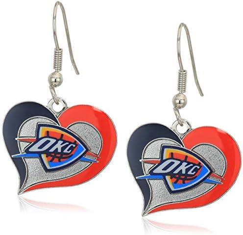 NBA Oklahoma City Thunder Swirl Heart Earrings