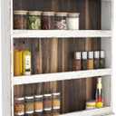 Nisorpa 3 Tier Spice Rack Wall Mount, Rustic Burnt Wood Wall Hanging Spice Rack Kitchen Spice Shelf Organizer for Seasoning Jars or Condiment Bottles, 19.68 x 3.35 x 21.25 Inches