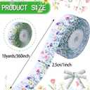 40 Yard Wildflower Ribbon 1" Wide Vintage Floral Ribbon for DIY Craft Bow Wreath Gift Wrap Wedding Birthday Party Decor(1inch)
