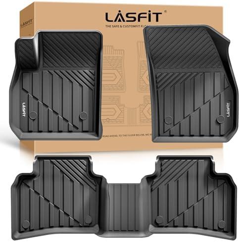 Floor Mats for Cadillac XT4 2019-2025, All Weather TPE Custom Fit Automotive Floor Mats for Cars, 1st and 2nd Row Car Floor Mats Full Set for Cadillac XT4 Accessories, 3 PCS, Black