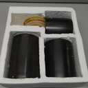 Farmlyn Creek Set of 3 Matte Black Kitchen Canister with Airtight Wooden Bamboo Lids, Kitchen Counter Containers, Food Storage Jars, Ideal for Storing Sugar, Coffee and Other Dry Goods, (3 Sizes)